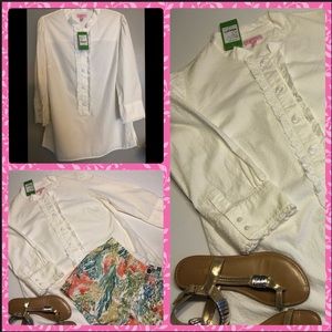 Lilly Pulitzer White Benton shirt- Sz-12